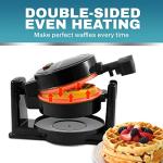 Nonstick Belgian Waffle Maker with Rotating Function