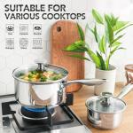 Stainless Steel Saucepan Set with Lids - 6pcs