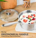 Stainless Steel Saucepan Set with Lids - 6pcs