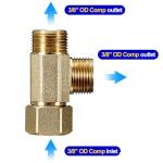 Brass Angle Stop Valve Tee Connector 3/8