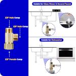 Brass Angle Stop Valve Tee Connector 3/8