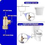 Brass Angle Stop Valve Tee Connector 3/8