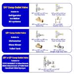 Brass Angle Stop Valve Tee Connector 3/8