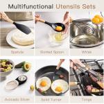 39-Piece Silicone Kitchen Utensils Set with Wood Handles