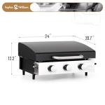 Sophia & William 22" Portable 3-Burner Gas Griddle