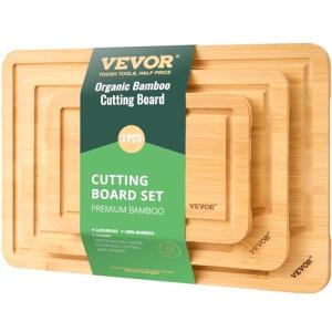 VEVOR 3-Piece Bamboo Cutting Board Set