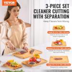 VEVOR 3-Piece Bamboo Cutting Board Set