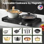 AMZCHEF Double Induction Cooktop with Griddle Pan
