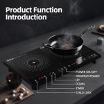 Waatfeet Portable Double Induction Cooktop with Timer