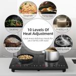 Waatfeet Portable Double Induction Cooktop with Timer