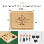 Custom Engraved Bamboo Charcuterie Board Gift Set