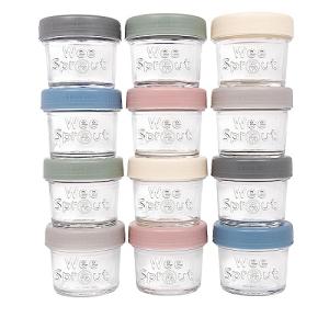 WeeSprout Glass Baby Food Storage Jars Set