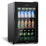 17" Black Mini Fridge for Beverages and Wine