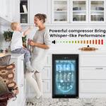 17" Black Mini Fridge for Beverages and Wine