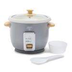 GreenLife 3-Cup Electric Rice Cooker, Grey