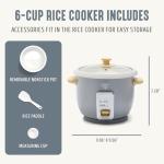 GreenLife 3-Cup Electric Rice Cooker, Grey