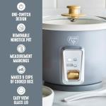 GreenLife 3-Cup Electric Rice Cooker, Grey
