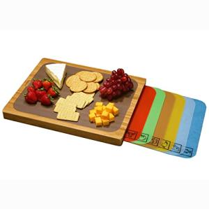Bamboo Cutting Board with Color-Coded Mats