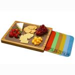 Bamboo Cutting Board with Color-Coded Mats