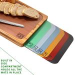 Bamboo Cutting Board with Color-Coded Mats