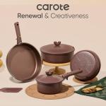 Carote 17-Piece Nonstick Cookware Set with Detachable Handles