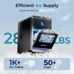EUHOMY Portable Countertop Ice Maker, 28Lbs/24H