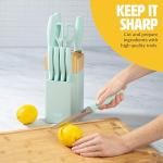 Tasty 10-Piece Knife Set with Block, Aqua