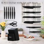 15-Piece Astercook Knife Set with Sharpener