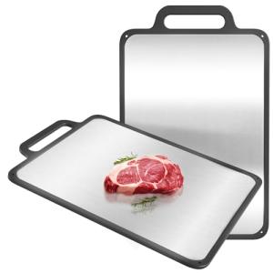 Premium Double-Sided Stainless Steel Cutting Board