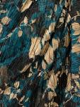 Teal Sapphire Gold Crinkle Foil Wrap Dress