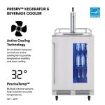 Zephyr 24" Stainless Steel Kegerator and Beverage Cooler
