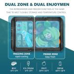 EUHOMY 12V Dual Zone Car Refrigerator with Wheels
