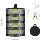 4-Layer Hanging Herb Drying Rack with Hooks
