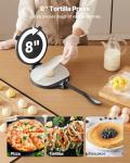 VEVOR 8 Inch Cast Iron Tortilla Press with Paper