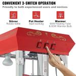 VEVOR 8 Oz Commercial Popcorn Machine, Red