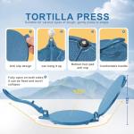 8-Inch Cast Iron Tortilla Press with No-Slip Handle