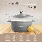 Nuovva 6.4 Quart Cast Iron Dutch Oven