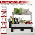 Large Stainless Steel Two-Tier Dish Drying Rack