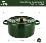 Overmont 5QT Enameled Cast Iron Dutch Oven