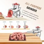 Manual Stainless Steel Meat Grinder with Sausage Tubes