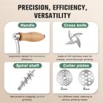 Manual Stainless Steel Meat Grinder with Sausage Tubes
