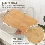 Extra Large Bamboo Cutting Board with Kickstand