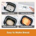 2LB Bread Machine with Gluten-Free Setting & Dispenser