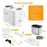 2LB Bread Machine with Gluten-Free Setting & Dispenser