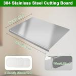Large Stainless Steel Cutting Board with Lid