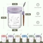 6 Pack Glass Overnight Oats Containers with Lids