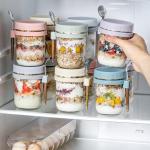 6 Pack Glass Overnight Oats Containers with Lids