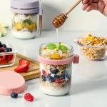 6 Pack Glass Overnight Oats Containers with Lids