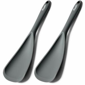 Durable Matte Black Silicone Spatula Spoon Set