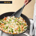 Durable Matte Black Silicone Spatula Spoon Set